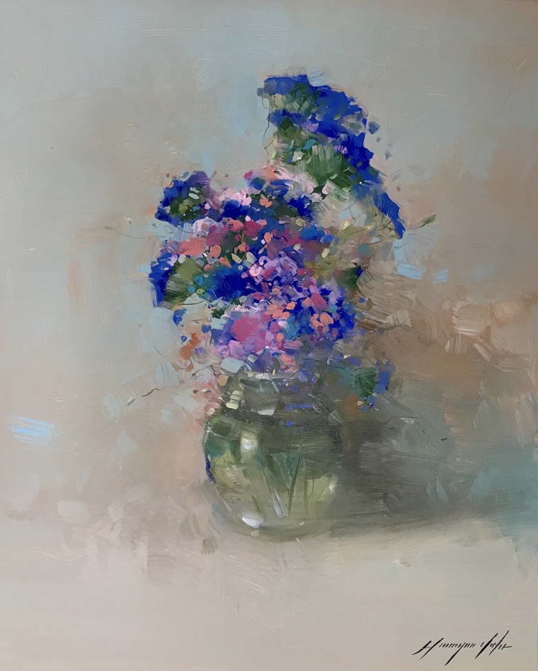Vase of Flowers, Original oil Painting, Handmade artwork, One of a Kind                                       